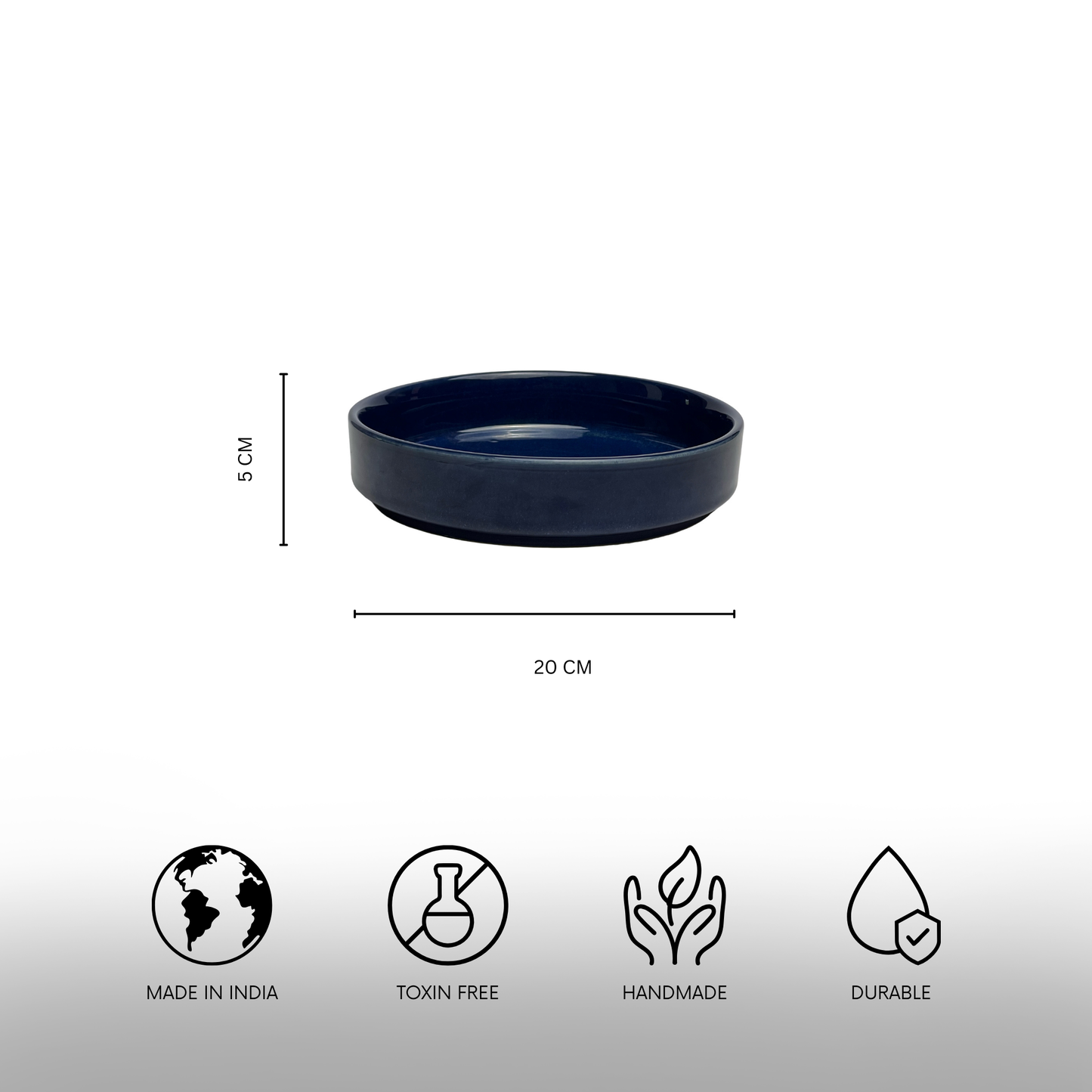 Deep Blue Salad Bowls - Set of 2