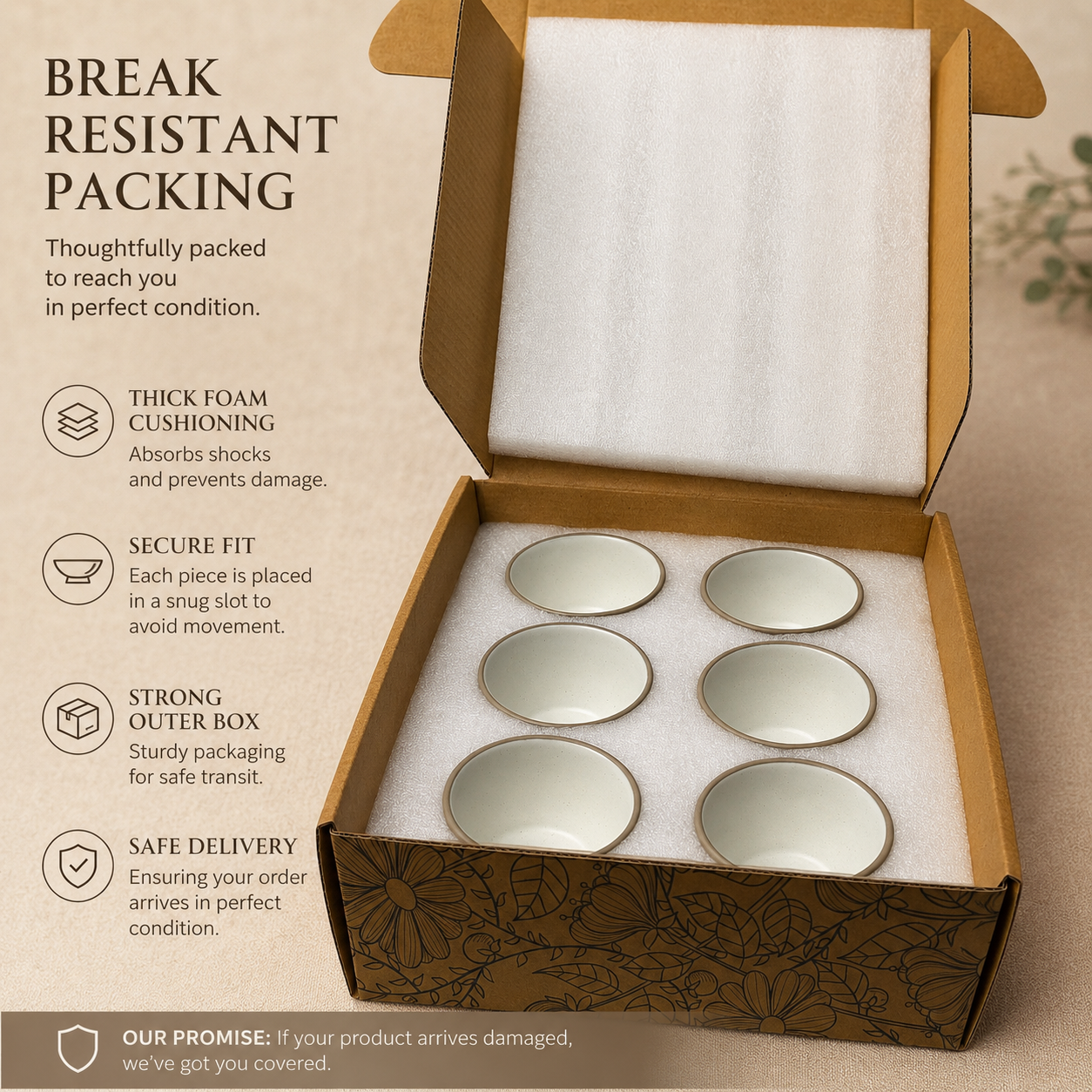 Dual Tone Earthy Ceramic Bowls - Set of 2 (White)