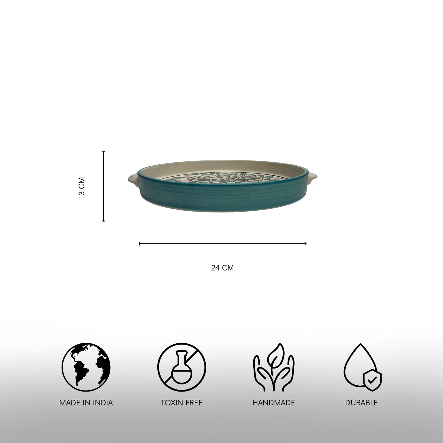 Turquoise Fern Serving Platter
