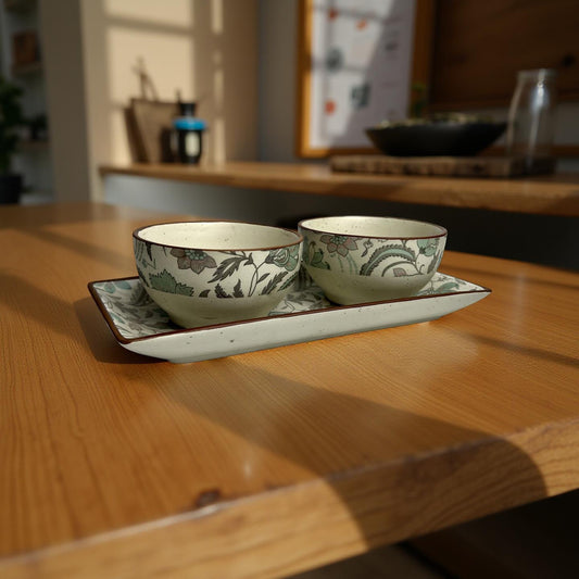 Autumn Whisper Serving Tray With Bowls