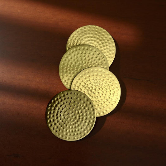 Textura Brass Coasters - Set of 4