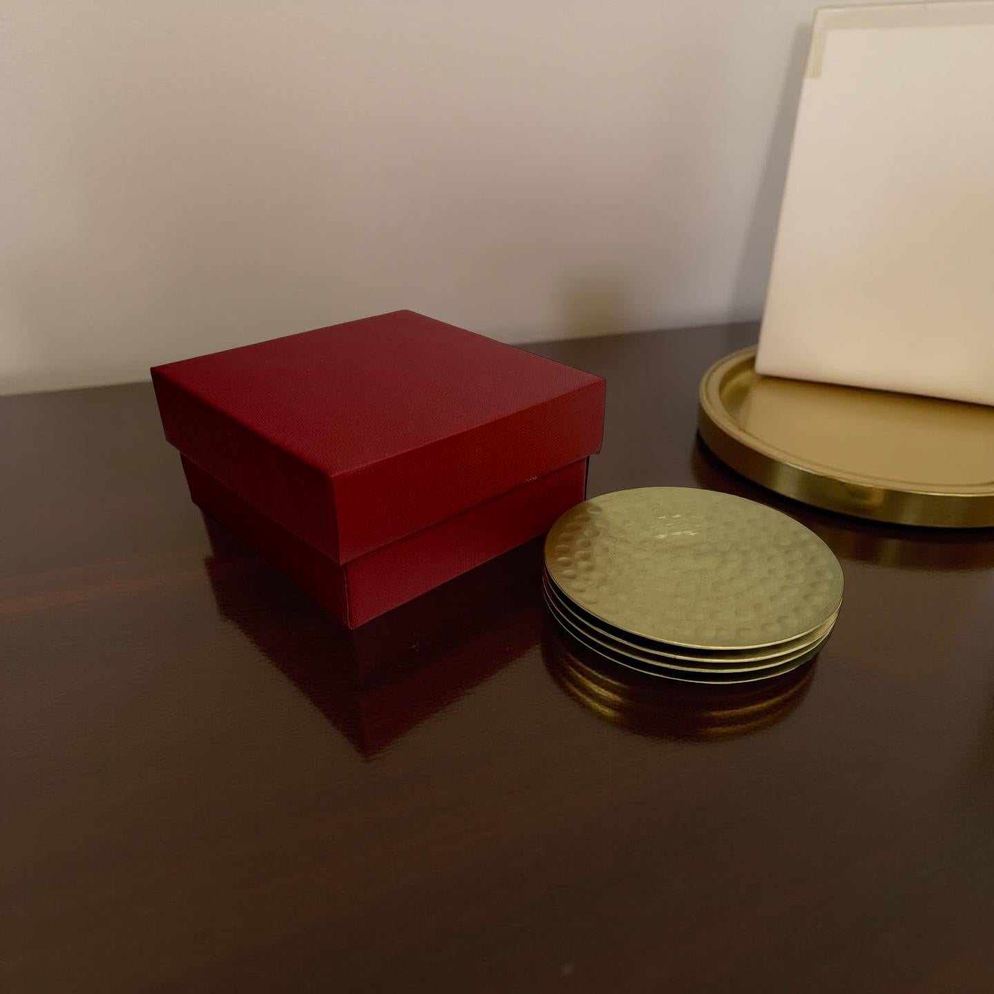 Textura Brass Coasters - Set of 4