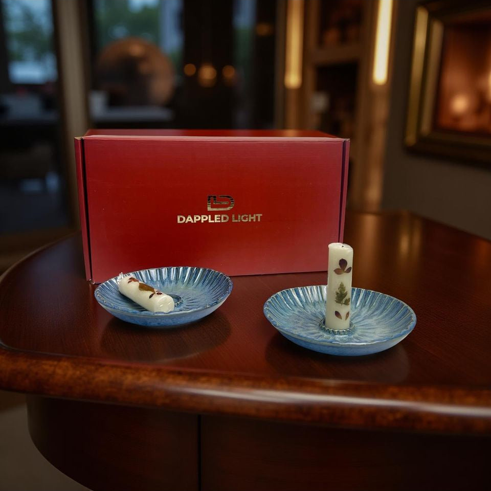 Blue Ember Candle Holder - Set of 2