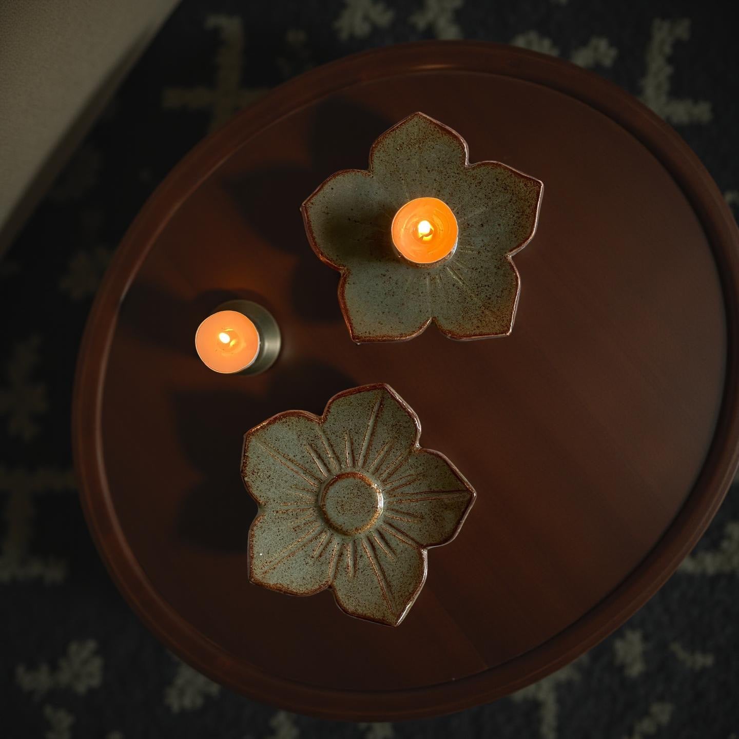 Dusk Flower Tea Light Holder - Set of 2
