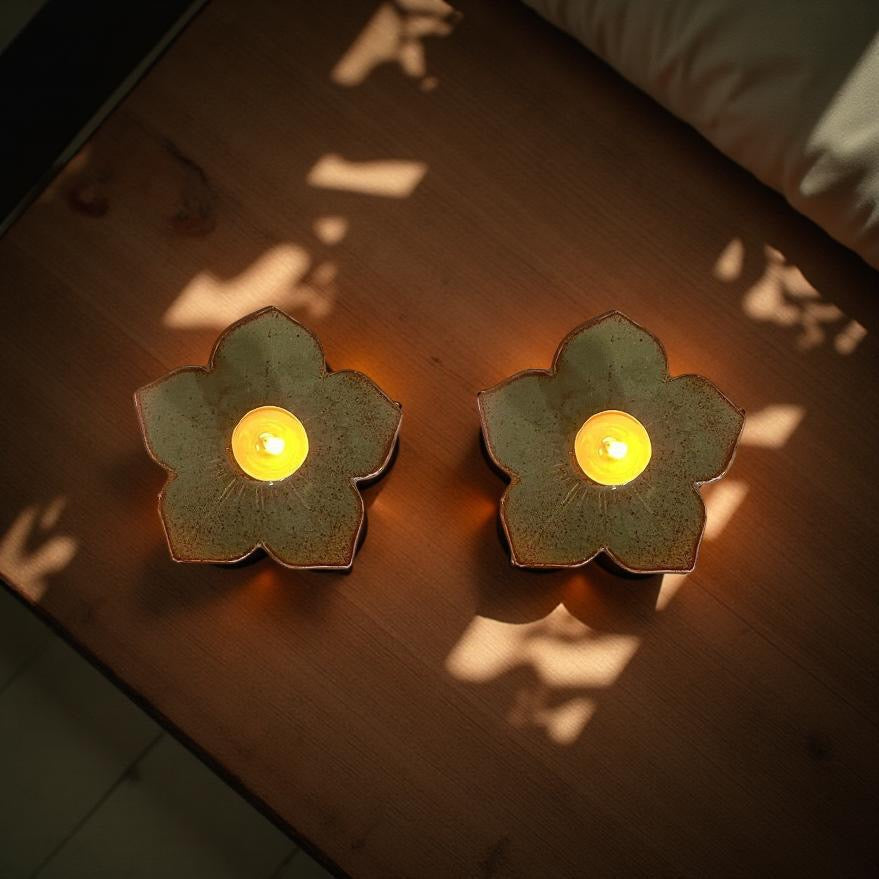 Dusk Flower Tea Light Holder - Set of 2