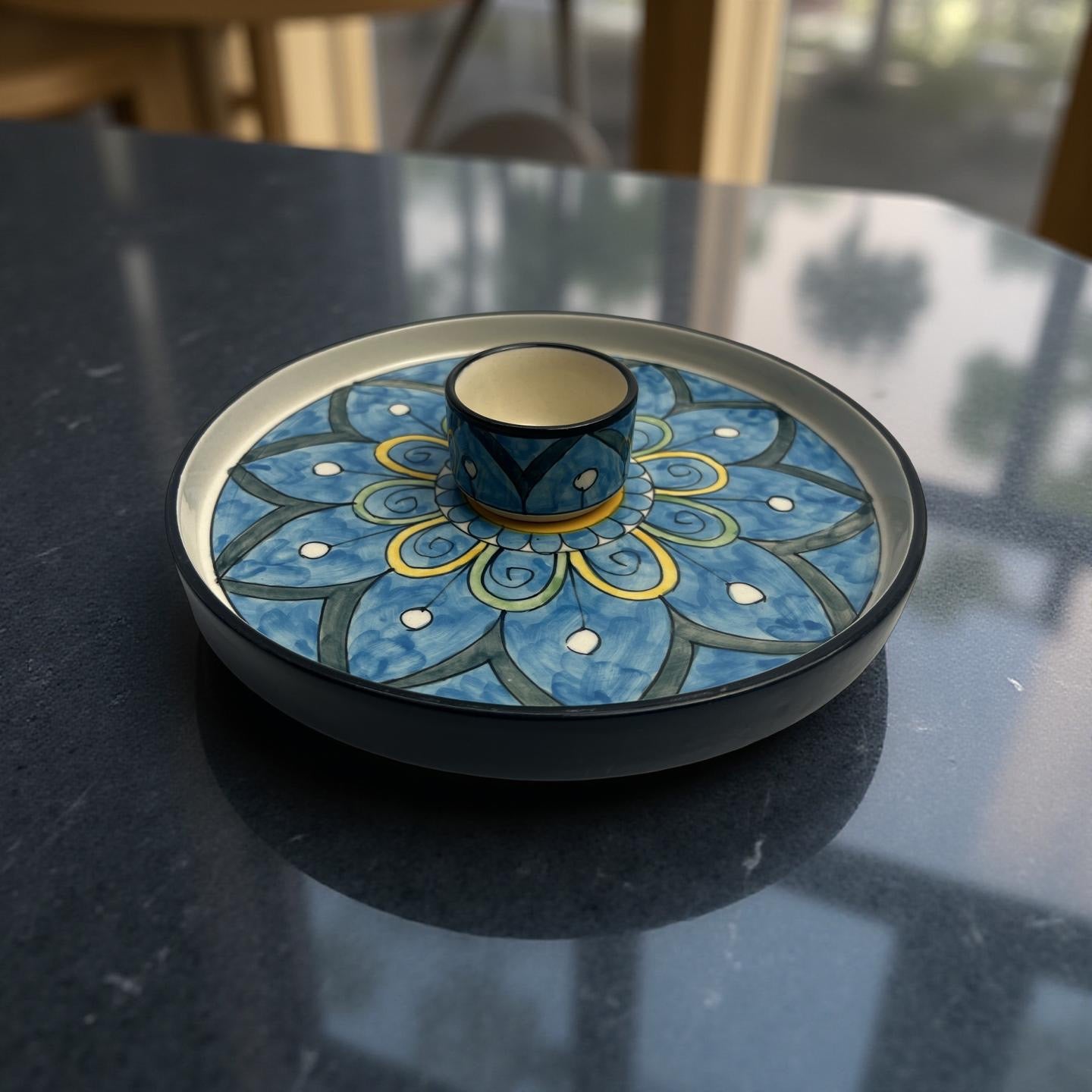 chip and dip set
snack serving platter
chip and dip plate
chip and dip platter