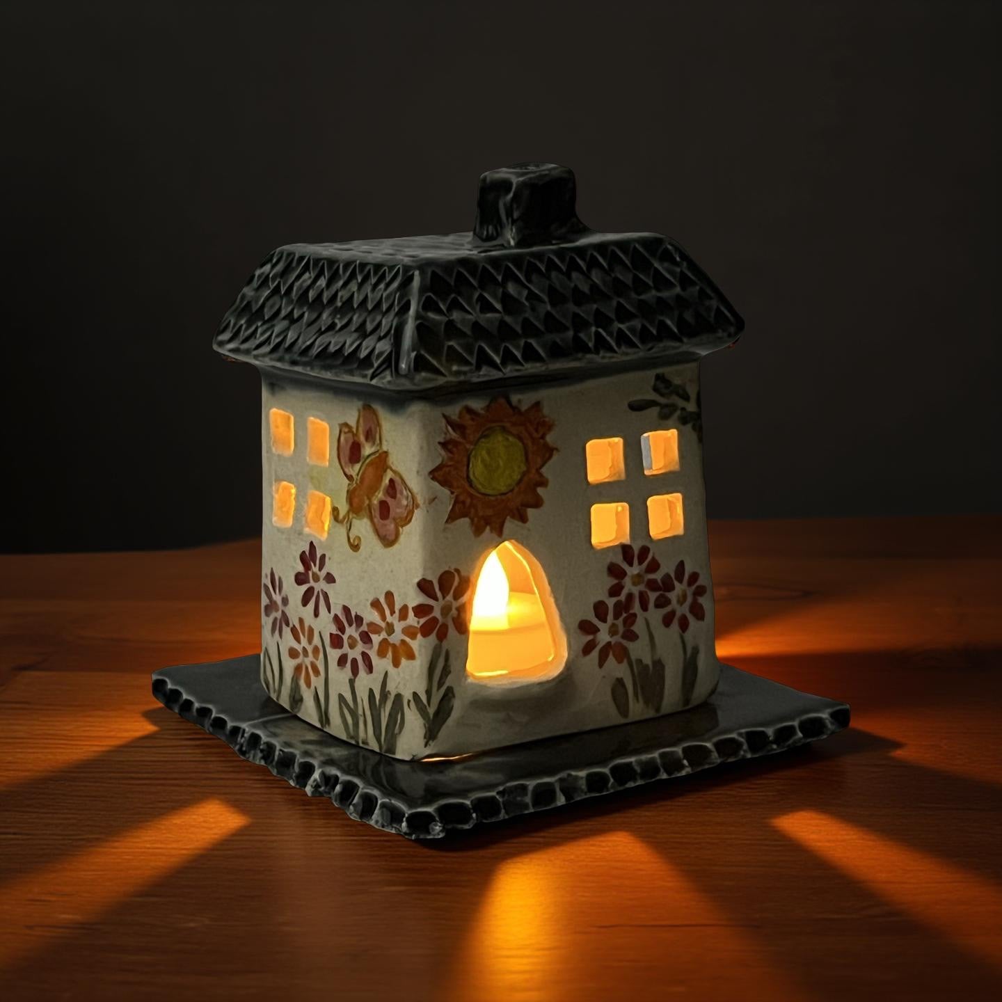 Blooming Meadow Tea Light Cottage