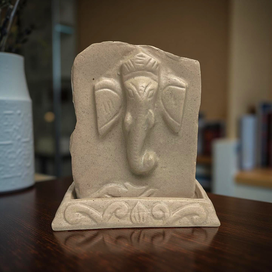 Lord ganesha murti 
ceramic ganesha idol 
off white ganesha statue