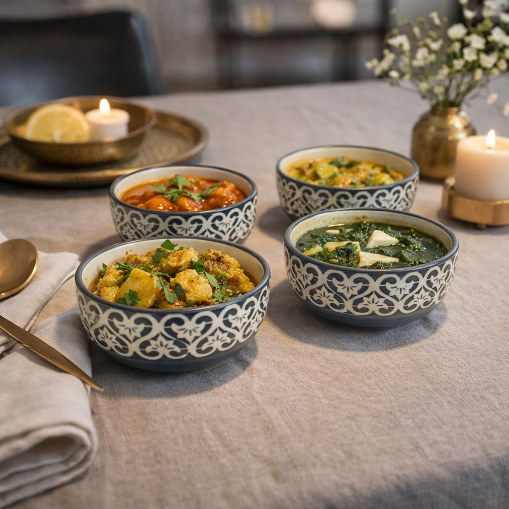 Slate Heritage Ceramic Bowls - Set of 4