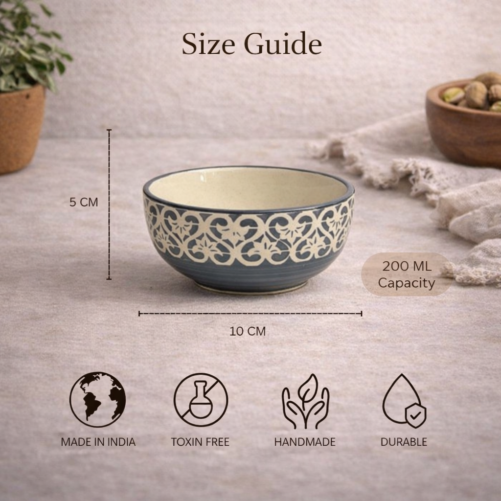 Slate Heritage Ceramic Bowls - Set of 4
