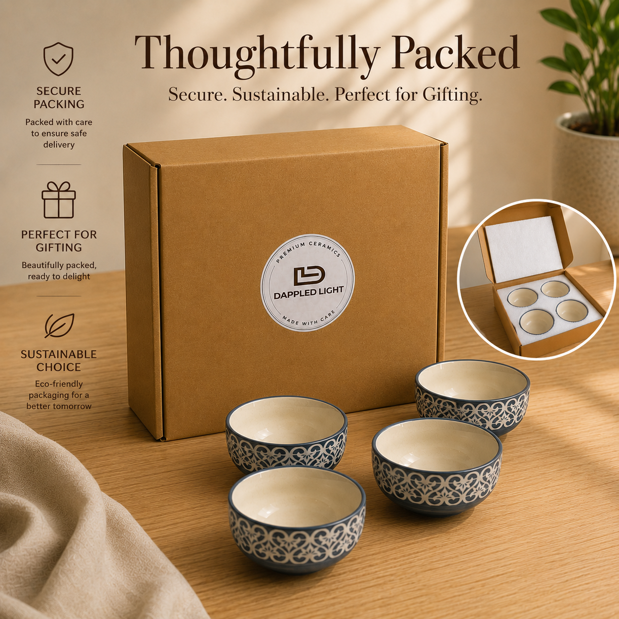 Slate Heritage Ceramic Bowls - Set of 4