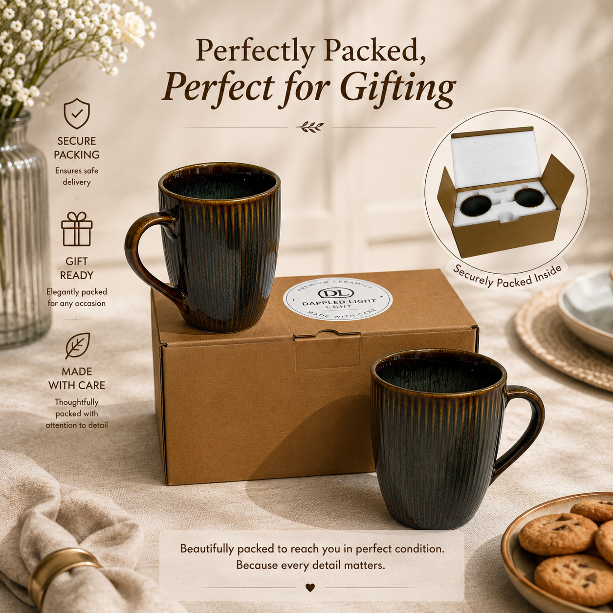Rustic Ripple Mugs - Set of 2
