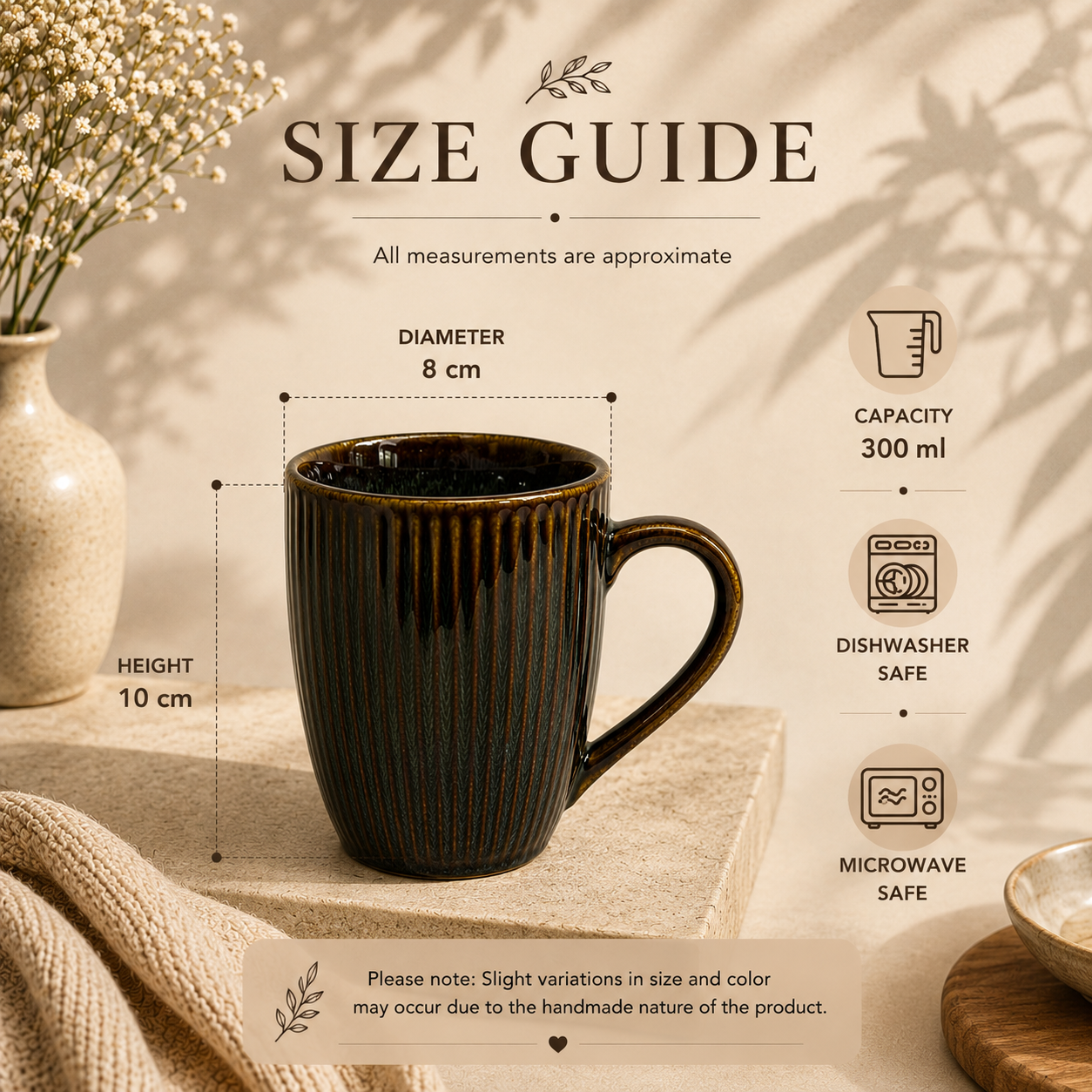 Rustic Ripple Mugs - Set of 2