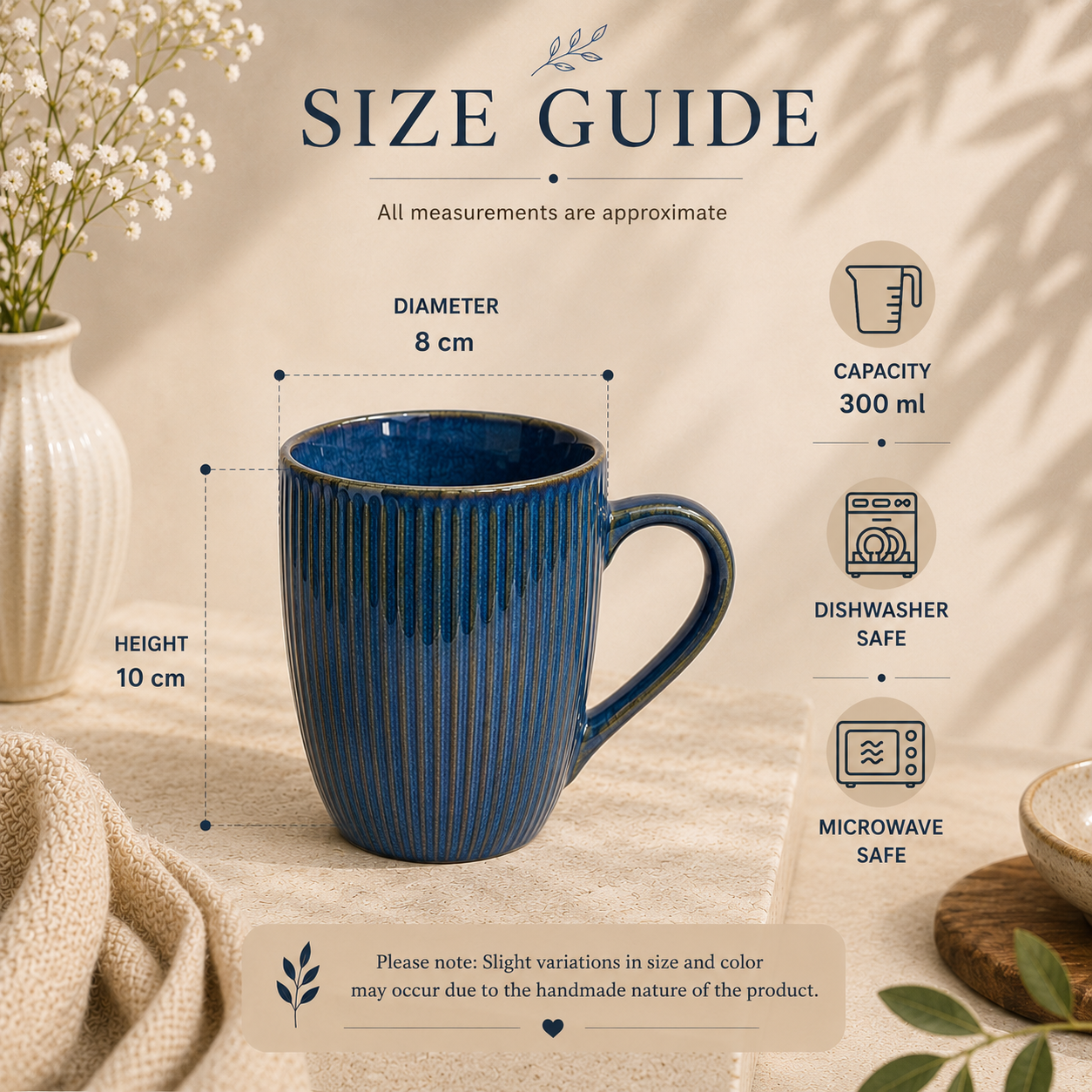Indigo Ripple Mugs - Set of 2