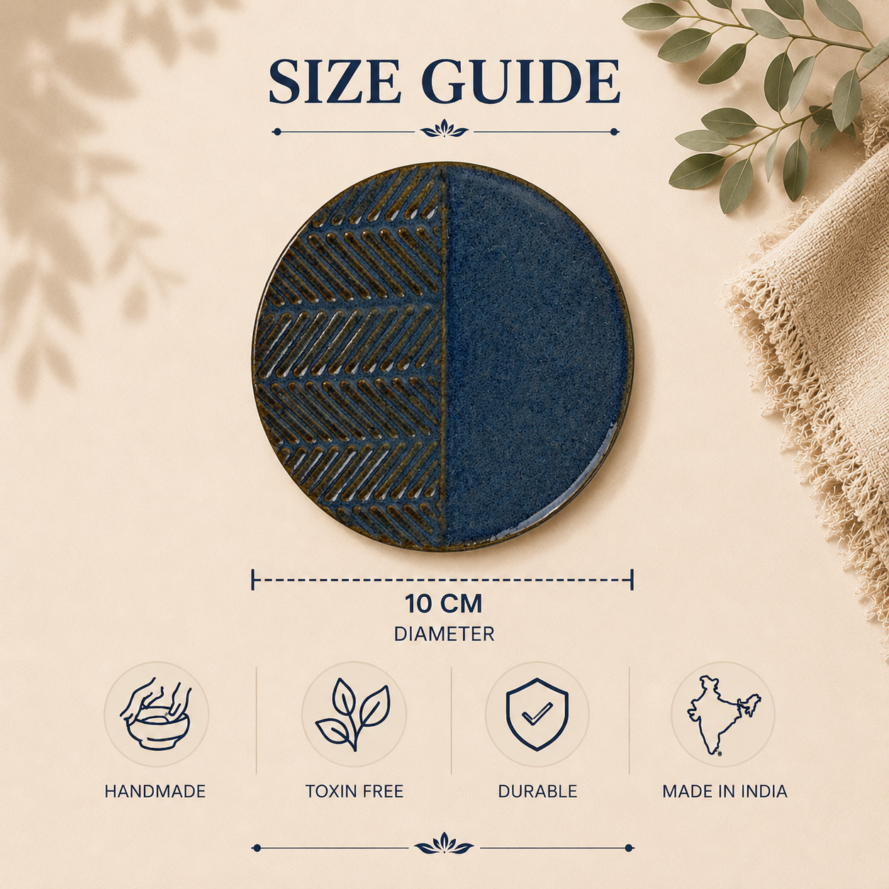 Midnight Texture Ceramic Coasters - Set of 4