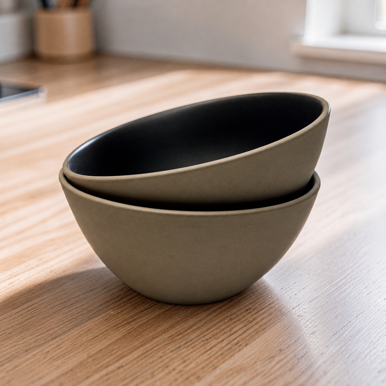 Rustic Earth Serving Bowls (Black) - Set of 2
