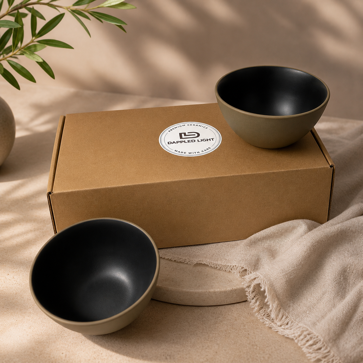 Rustic Earth Serving Bowls (Black) - Set of 2