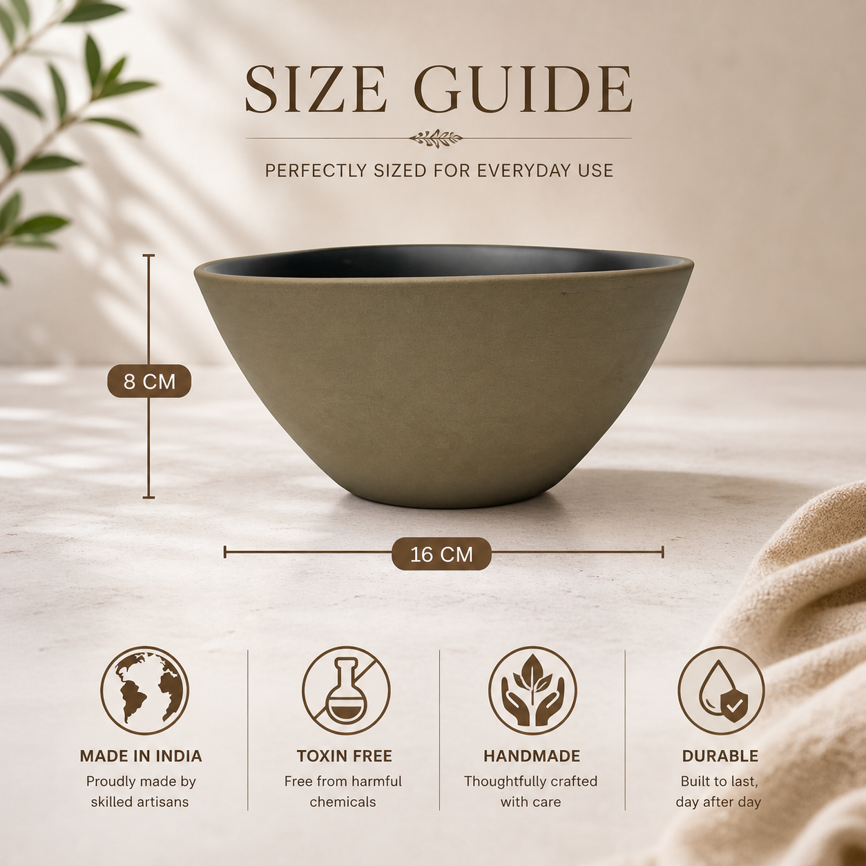 Rustic Earth Serving Bowls (Black) - Set of 2