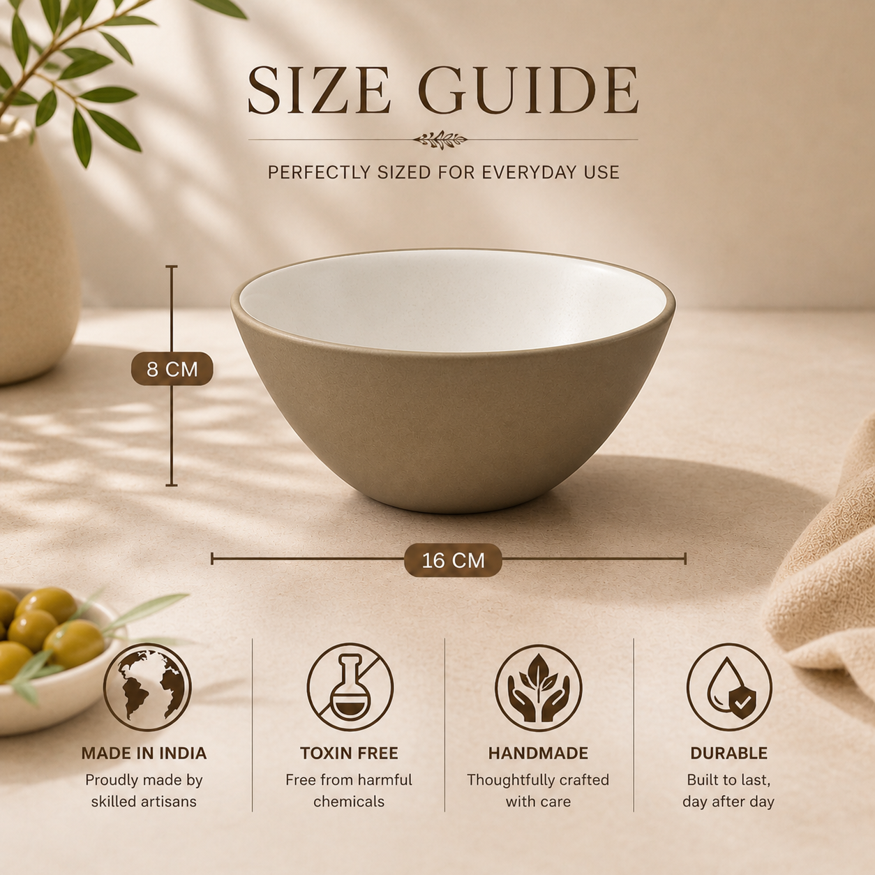 Rustic Earth Serving Bowls (White) - Set of 2