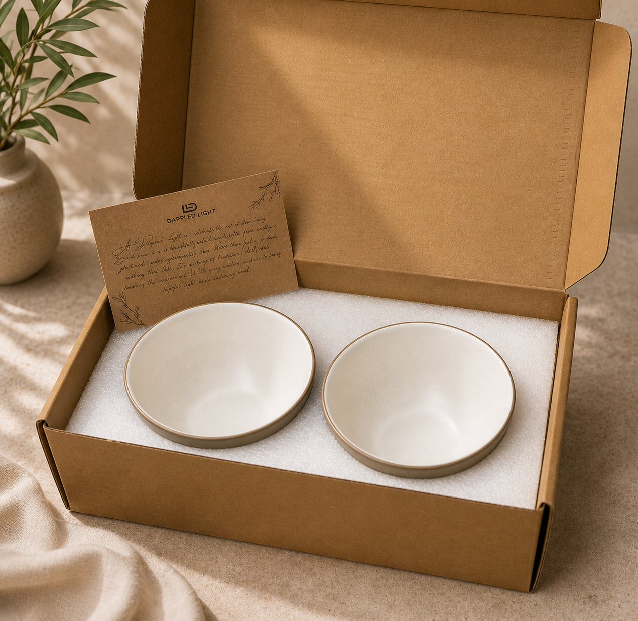 Rustic Earth Serving Bowls (White) - Set of 2