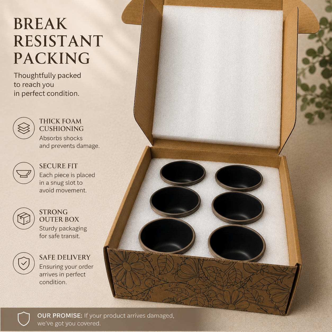 Dual Tone Earthy Ceramic Bowls - Set of 2 (Black)