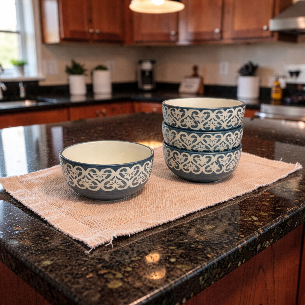 Slate Heritage Ceramic Bowls - Set of 4