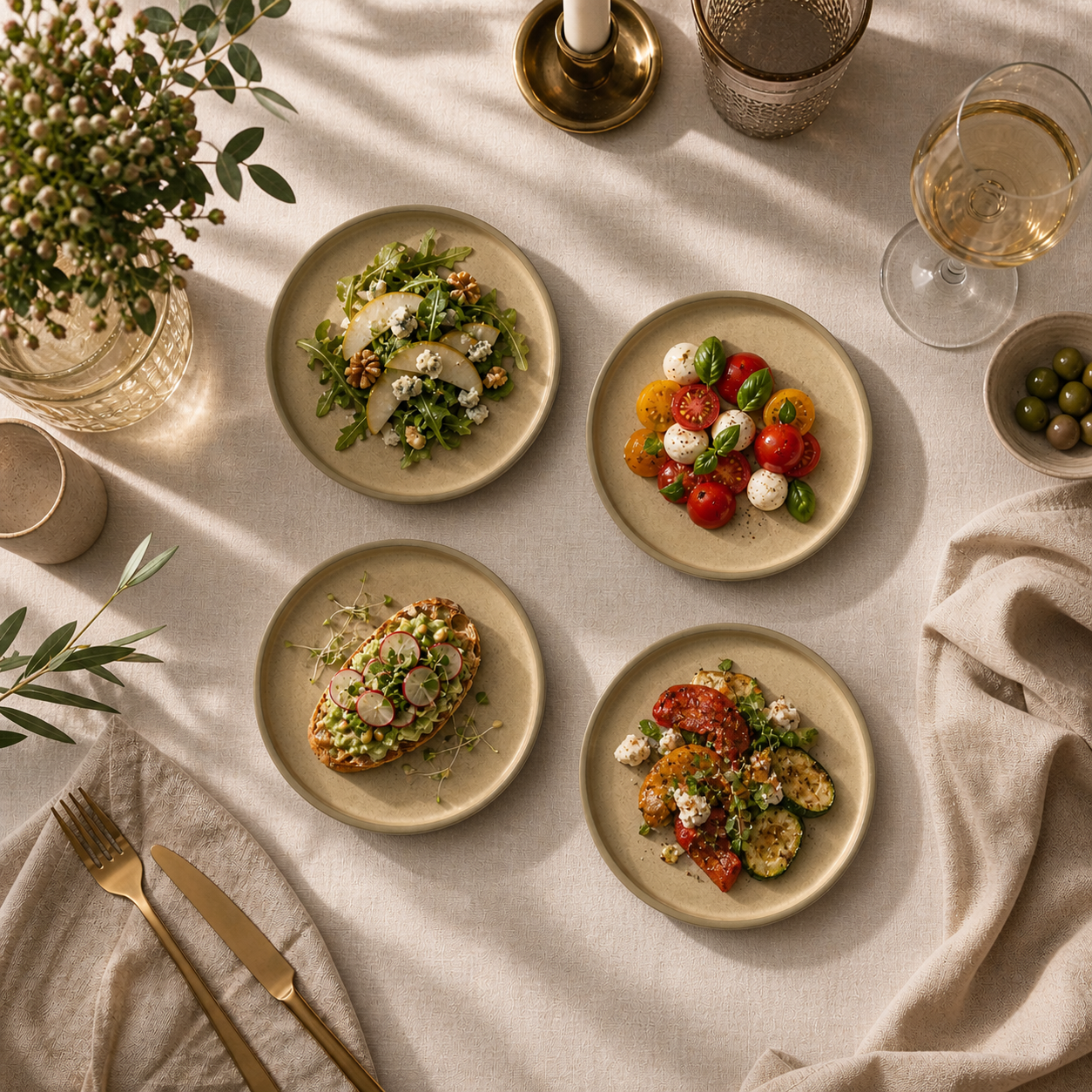 Sepia Quarter Plates (Set of 4)