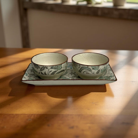 Autumn Whisper Serving Tray With Bowls