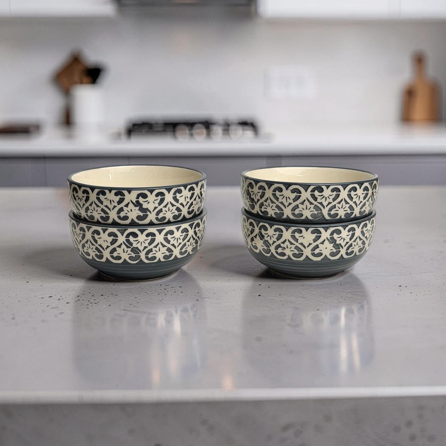 Slate Heritage Ceramic Bowls - Set of 4