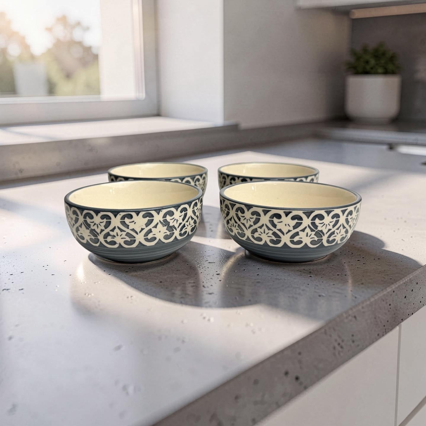 Slate Heritage Ceramic Bowls - Set of 4