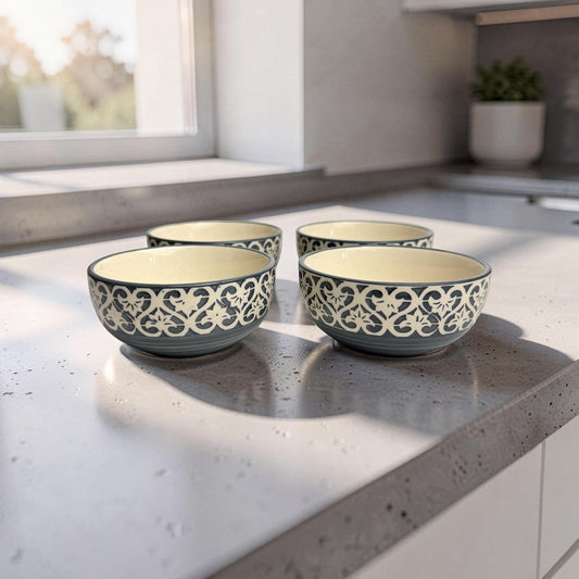 Slate Heritage Ceramic Bowls - Set of 4